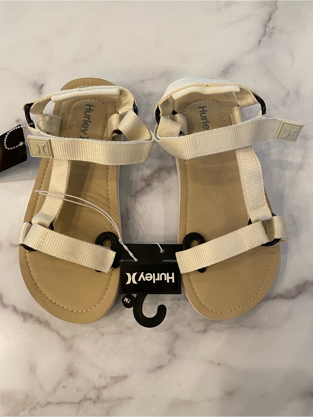 HURLEY Creamy White Raise Adjustable Strap River Sandals Teva Style